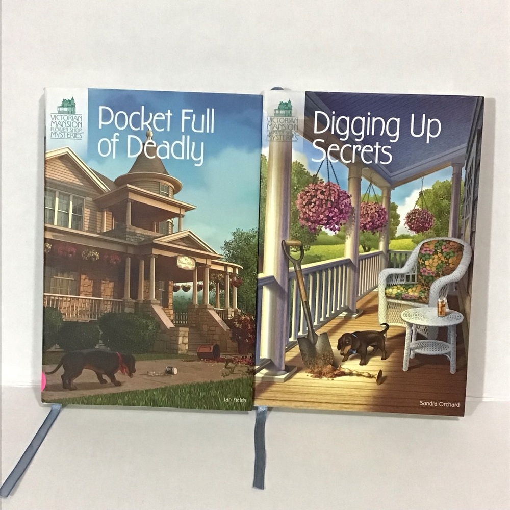 Victorian Mansion Flower Shop Mysteries Book Lot of 2